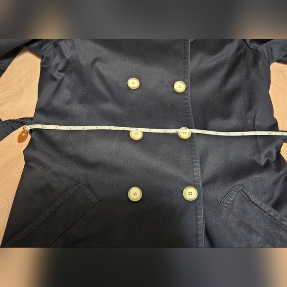 Coach Trench Coat Sz M Navy Blue - Picture 8 of 10